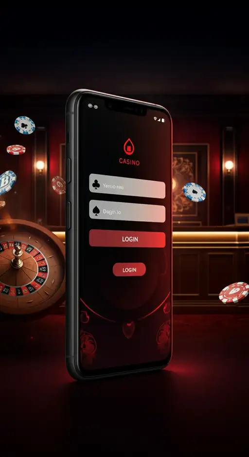 Interface de connexion sécurisée d'Instant Casino affichant les champs d'e-mail et mot de passe, avec un tableau de bord intuitif en arrière-plan pour gérer les bonus et les gains.